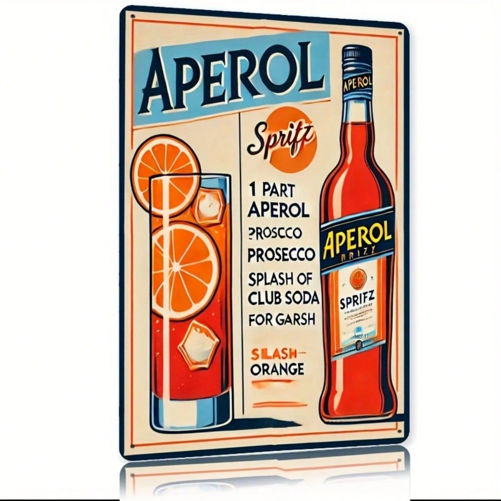 Kitchen Appliances Vintage - Vintage Aperol Spritz Metal Sign, Retro