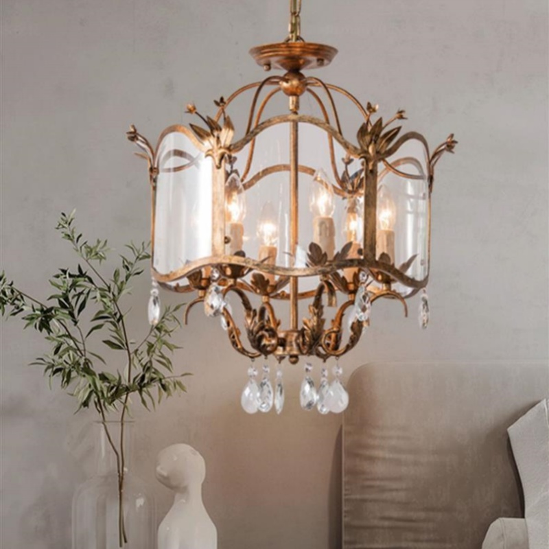 Kitchen Appliances Vintage - French Retro Candle Crystal Pendant Lamp