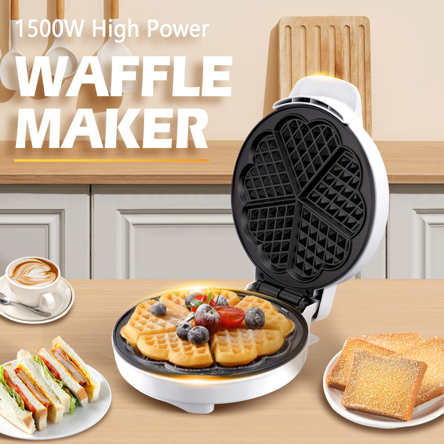 Donut Maker Mini - Breakfast Waffle Molds Egg Cake Oven