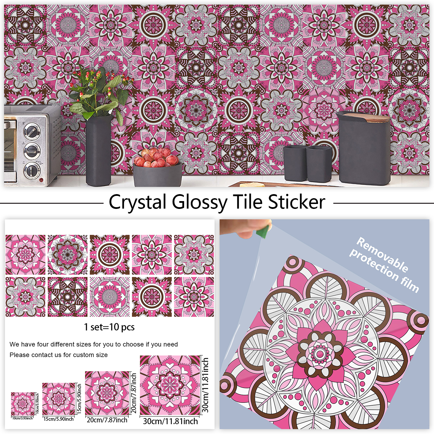 Kitchen Appliances Vintage - Pink Mandala Vintage Decor Tiles Styles