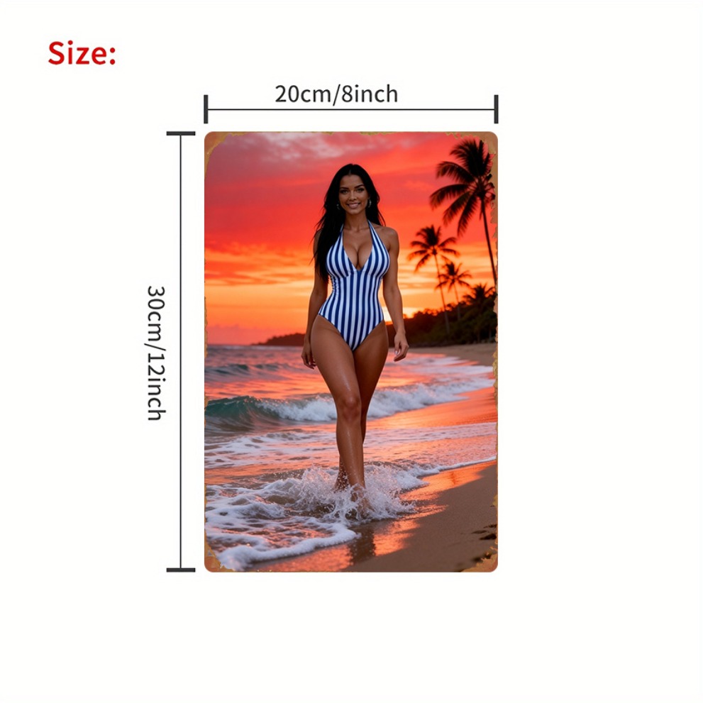 Retro Sunset Beach Girl Metal  - огляд і ціна Kitchen Appliances Vintage