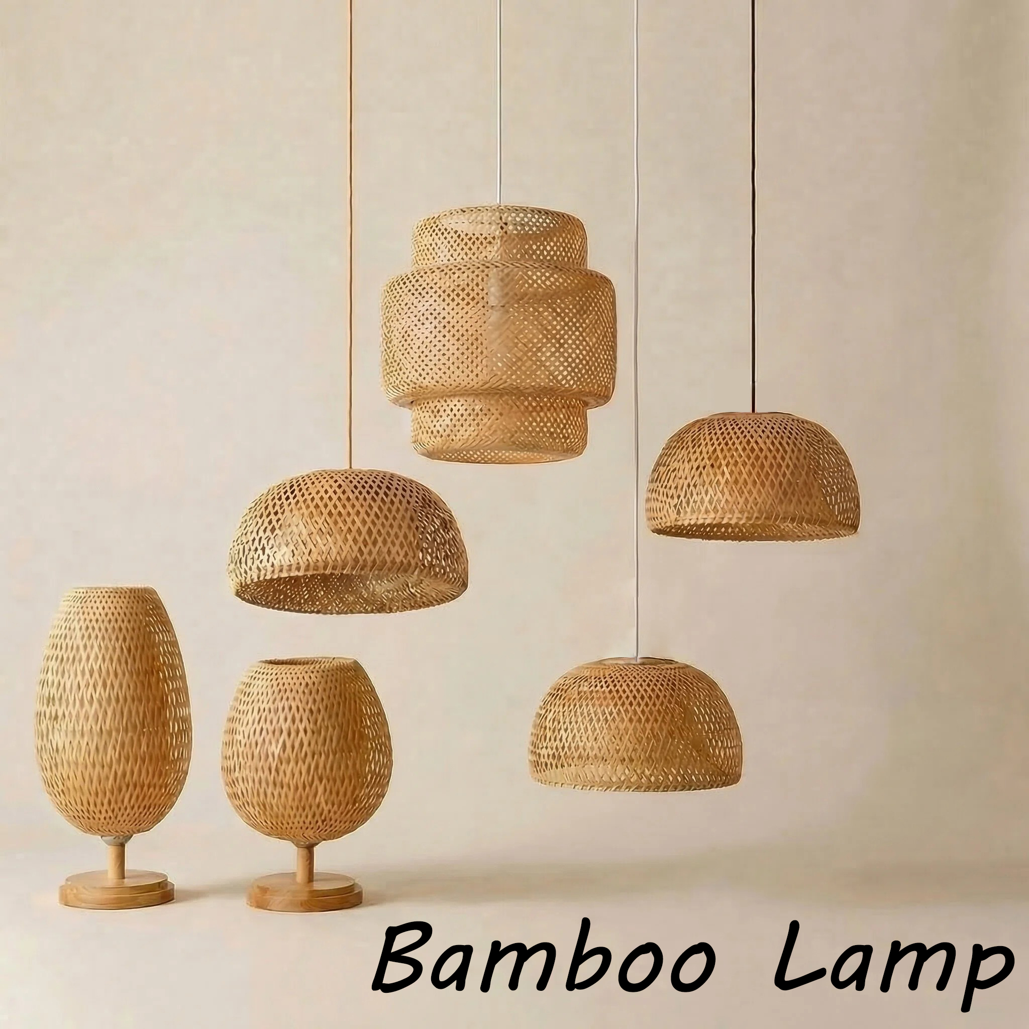 Hand Knitted Bamboo Pendant Li - огляд і ціна Kitchen Appliances Vintage
